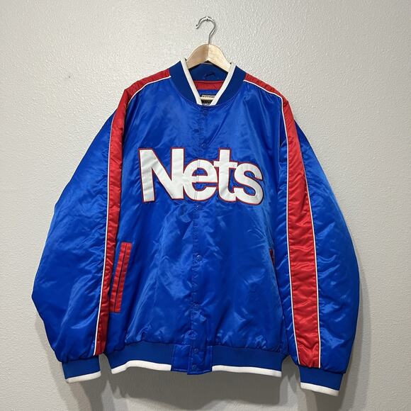 New Jersey Nets Hardwood Classics Satin Jacket Adult XL - Picture 1 of 5
